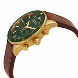 Movado Heritage Chronograph Green Dial Brown Leather Strap Watch For Men - 3650062 Buy Now By Movado