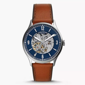 Fossil Forrester Luggage Automatic Skeleton Blue Dial Brown Leather Strap Watch for Men - ME3179 Buy Now By Fossil