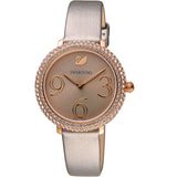 Swarovski Crystal Frost Grey Dial Grey Leather Strap Watch for Women - 5484067 Buy Now By Swarovski