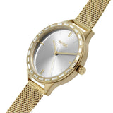 Guess Chelsea Crystals Mother of Pearl White Dial Gold Mesh Bracelet Watch For Women - W0647L7 Buy Now By Guess
