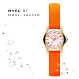 Marc Jacobs Henry Dinky White Dial Orange Leather Strap Watch for Women - MBM1236 Buy Now By Marc Jacobs