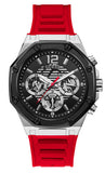 Guess Momentum Black Dial Red Rubber Strap Watch for Men - GW0263G3 Buy Now By Guess