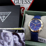 Guess Marina Chronograph Blue Dial Blue Denim Strap Watch For Women - W1057L1 Buy Now By Guess