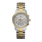 Guess Mini Spectrum Analog Silver Dial Two Tone Steel Strap Watch For Women - W0122L2 Buy Now By Guess