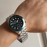 Fossil FB-01 Chronograph Black Dial Silver Steel Strap Watch for Men - FS5827 Buy Now By Fossil