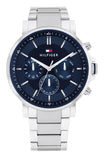 Tommy Hilfiger Tyson Chronograph Blue Dial Silver Steel Strap Watch For Men - 1710588 Buy Now By Tommy Hilfiger