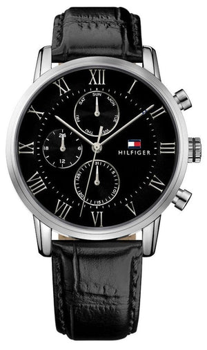 Tommy Hilfiger Kane Quartz Black Dial Black Leather Strap Watch for Men - 1791401 Buy Now By Tommy Hilfiger