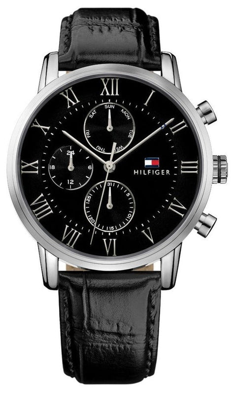Tommy Hilfiger Kane Quartz Black Dial Black Leather Strap Watch for Men - 1791401 Buy Now By Tommy Hilfiger