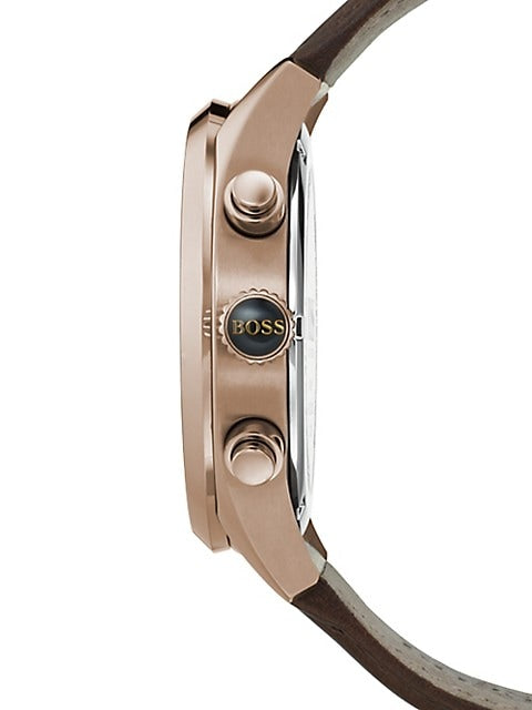 Hugo Boss Grand Prix Blue Dial Brown Leather Strap Watch for Men - 1513604 Buy Now By Hugo Boss