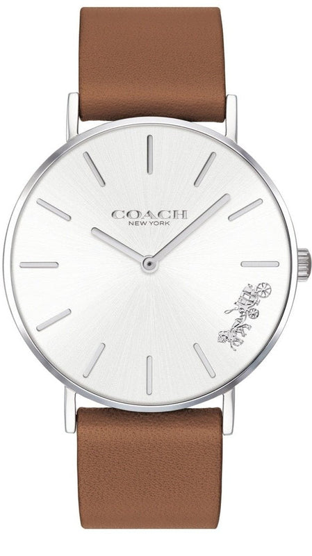 Coach Perry Silver Dial Brown Leather Strap Watch for Women - 14503120 Buy Now By Coach
