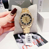 Guess Night Life Diamonds Black Dial Gold Steel Strap Watch for Women - GW0405L2 Buy Now By Guess