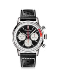 Breitling Top Time B01 Deus Black Dial Black Leather Strap Watch for Men - AB01765A1B1X1 Buy Now By Breitling