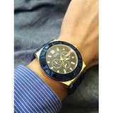 Guess Force Blue & Rose Gold Dial Blue Silicone Strap Watch For Men - W0674G2 Buy Now By Guess