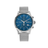 Hugo Boss Jet Blue Dial Silver Mesh Bracelet Watch for Men - 1513441 Buy Now By Hugo Boss