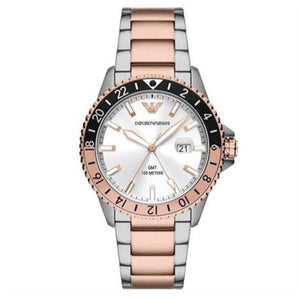 Emporio Armani Sea Explorer GMT Quartz White Dial Two Tone Steel Strap Watch For Men - AR11591 Buy Now By Emporio Armani