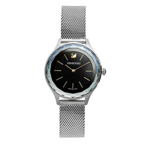 Swarovski Octea Nova Black Dial Silver Mesh Bracelet Watch for Women - 5430420 Buy Now By Swarovski