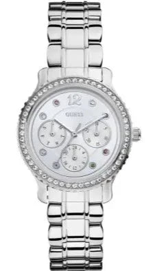 Guess Enchanting Diamonds Silver Dial Silver Steel Strap Watch for Women - W0305L1 Buy Now By Guess
