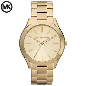 Michael Kors Slim Runway Gold Dial Gold Stainless Steel Strap Watch for Women - MK3179 Buy Now By Michael Kors
