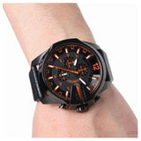 Diesel Mega Chief Chronograph Black Dial Black Leather Strap Watch For Men - DZ4291 Buy Now By Diesel