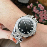 Bulova Crystal Collection Black Dial Silver Steel Strap Watch for Men - 96K102 Buy Now By Bulova