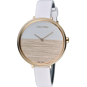 Calvin Klein Rise White Dial White Leather Strap Watch for Women - K7A236LH Buy Now By Calvin Klein