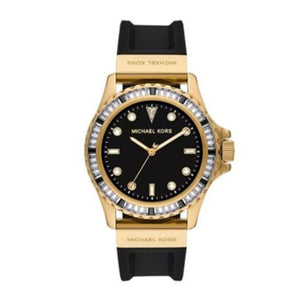 Michael Kors Everest Three-Hand Crystals Black Dial Black Rubber Strap Watch for Women - MK7440 Buy Now By Michael Kors