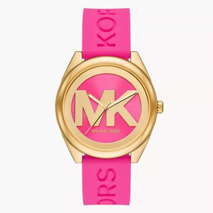 Michael Kors Janelle Quartz Pink Dial Pink Rubber Strap Watch For Women - MK7349 Buy Now By Michael Kors