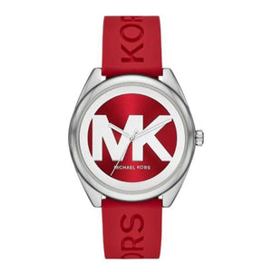 Michael Kors Janelle Three Hand Red Dial Red Rubber Strap Watch For Women - MK7144 Buy Now By Michael Kors