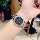 Bulova Crystal Collection Black Dial Silver Steel Strap Watch for Men - 96K102 Buy Now By Bulova