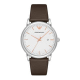 Emporio Armani Herren White Dial Brown Leather Strap Watch For Men - AR11103 Buy Now By Emporio Armani