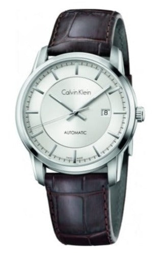 Calvin Klein Infinity Silver Dial Brown Leather Strap Watch for Men - K5S341G6 Buy Now By Calvin Klein