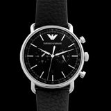 Emporio Armani Aviator Chronograph Black Dial Black Leather Strap Watch For Men - AR11143 Buy Now By Emporio Armani