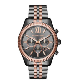 Michael Kors Lexington Chronograph Black Dial Two Tone Steel Strap Watch for Men - MK8561 Buy Now By Michael Kors