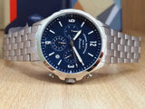 Fossil Forrester Chronograph Blue Dial Silver Steel Strap Watch for Men - FS5605 Buy Now By Fossil