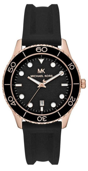 Michael Kors Runway Quartz Black Dial Black Silicone Strap Watch For Women - MK6852 Buy Now By Michael Kors