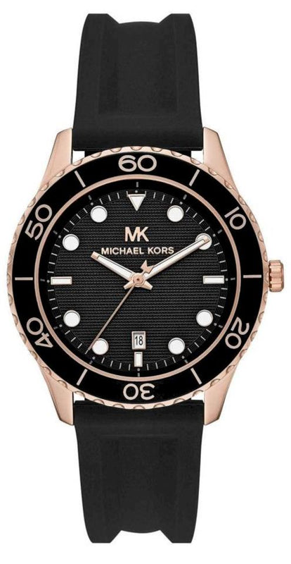 Michael Kors Runway Quartz Black Dial Black Silicone Strap Watch For Women - MK6852 Buy Now By Michael Kors