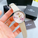 Coach Perry Beige Floral Dial Beige Leather Strap Watch for Women - 14503293 Buy Now By Coach