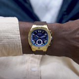 Guess Headline Chronograph Blue Dial Brown Silicone Strap Watch For Men - GW0571G5 Buy Now By Guess