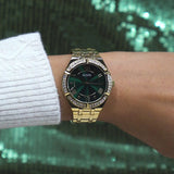 Guess Cosmo Diamonds Green Dial Gold Steel Strap Watch for Women - GW0033L8 Buy Now By Guess