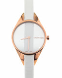 Calvin Klein Rebel White Grey Dial White Leather Strap Watch for Women - K8P236L6 Buy Now By Calvin Klein