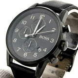 Hugo Boss Navigator Black Dial Black Leather Strap Watch for Men - 1513497 Buy Now By Hugo Boss