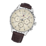Tommy Hilfiger Gavin Chronograph White Dial Brown Leather Strap Watch for Men - 1791467 Buy Now By Tommy Hilfiger