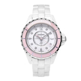 Chanel J12 Quartz Diamonds Ceramic White Dial White Steel Strap Watch for Women - J12 H4466 Buy Now By Chanel