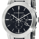 Burberry The City Black Dial Silver Steel Strap Watch for Men - BU9351 Buy Now By Burberry