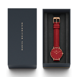 Daniel Wellington Petite Suffolk Red Dial Red Leather Strap Watch For Women - DW00100404 Buy Now By Daniel Wellington