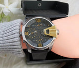 Diesel Uber Chief Two Hand Black Dial Black Leather Strap Watch For Men - DZ7377 Buy Now By Diesel