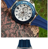 Guess Force White Dial Blue Rubber Strap Watch For Men - W0674G4 Buy Now By Guess