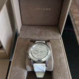 Burberry The City Chronograph Silver Dial White Rubber Strap Watch for Men - BU9810 Buy Now By Burberry
