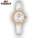 Tissot T Lady Flamingo Mother of Pearl White Dial White Leather Strap Watch For Women - T094.210.26.111.01 Buy Now By Tissot