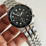 Fossil FB-01 Chronograph Black Dial Silver Steel Strap Watch for Men - FS5837 Buy Now By Fossil